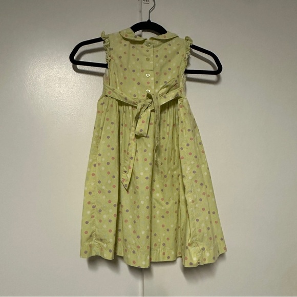 Laura Ashley Smocked Lime green floral print Dress Size 4 - Picture 7 of 7